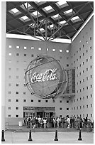 Line at World of Coca-Cola (R) entrance. Atlanta, Georgia, USA (black and white)