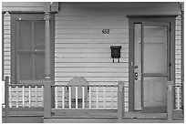 Porch of Sweet Auburn house, Martin Luther King National Historical Site. Atlanta, Georgia, USA ( black and white)