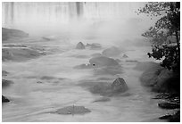 Waterfall at sunrise in High Falls State Park. Georgia, USA ( black and white)