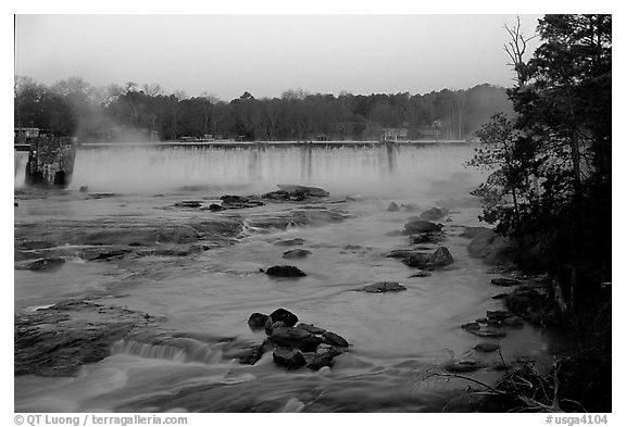 Waterfall at sunrise in High Falls State Park. Georgia, USA