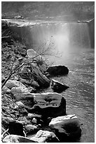 Cumberland falls in winter. Kentucky, USA ( black and white)