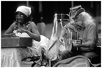 Street musicians, French Quarter. New Orleans, Louisiana, USA ( black and white)