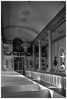 Interior of the church Saint-Martin-de-Tours, Saint Martinville. Louisiana, USA (black and white)