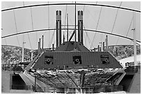 Ironclad union gunboat Cairo, Vicksburg National Military Park. Vicksburg, Mississippi, USA ( black and white)
