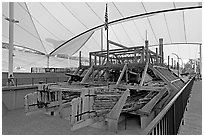 Stern of the union steamboat Cairo, Vicksburg National Military Park. Vicksburg, Mississippi, USA ( black and white)