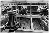 Inside the union gunboat Cairo, Vicksburg National Military Park. Vicksburg, Mississippi, USA ( black and white)