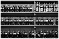 Collectino of Coca Cola bottles. Vicksburg, Mississippi, USA (black and white)