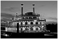 Horizon riverboat casino at dusk. Vicksburg, Mississippi, USA (black and white)