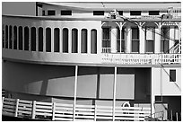 Side detail of riverboat. Natchez, Mississippi, USA ( black and white)