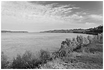 Mississippi River. Natchez, Mississippi, USA ( black and white)