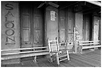 Saloon Porch, Natchez under-the-hill. Natchez, Mississippi, USA (black and white)