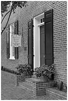 Governor Holmes brick house. Natchez, Mississippi, USA (black and white)