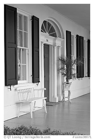 Porch of Griffith-McComas house. Natchez, Mississippi, USA