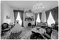 Living room in Rosalie house. Natchez, Mississippi, USA ( black and white)