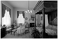 Bedroom inside Rosalie. Natchez, Mississippi, USA ( black and white)