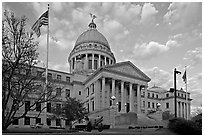 New Mississippi Capitol, sunset. Jackson, Mississippi, USA (black and white)