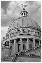 Dome of Mississippi Capitol at sunset. Jackson, Mississippi, USA ( black and white)