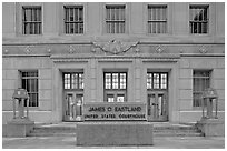 Art deco federal courthouse at dusk. Jackson, Mississippi, USA ( black and white)