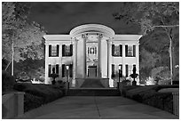 Mississippi Governor's mansion at night. Jackson, Mississippi, USA ( black and white)