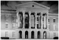 Old Capitol and State Historical Museum at night. Jackson, Mississippi, USA (black and white)