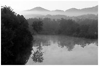 Lake along the Blue Ridge Parkway. Virginia, USA ( black and white)