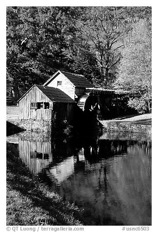 Mabry Mill, Blue Ridge Parkway. Virginia, USA (black and white)