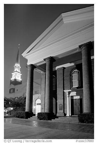 First Baptist Church, where the Ordinances of Secession were drawn. Columbia, South Carolina, USA (black and white)