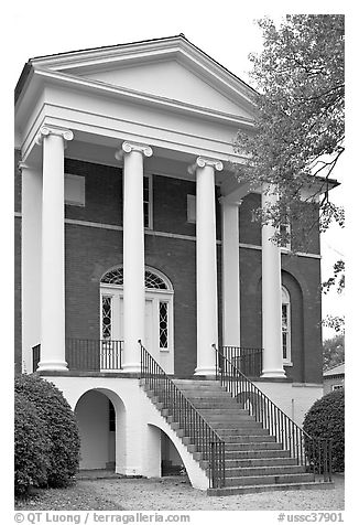 Robert Mills House. Columbia, South Carolina, USA (black and white)