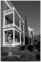 Gardens and Calhoon Mansion. Charleston, South Carolina, USA (black and white)