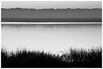 Beaufort Bay at sunrise. Beaufort, South Carolina, USA (black and white)