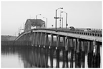 Bridge at sunrise. Beaufort, South Carolina, USA ( black and white)