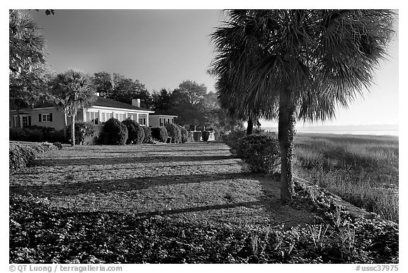 House with yard by the bay. Beaufort, South Carolina, USA