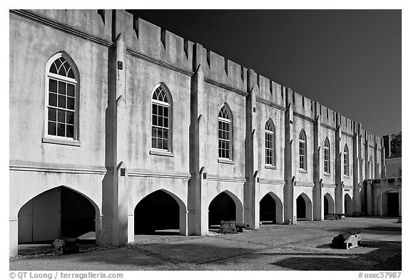 Beaufort Arsenal museum. Beaufort, South Carolina, USA (black and white)