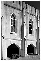 Beaufort Arsenal and cannon. Beaufort, South Carolina, USA (black and white)