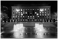 Courthouse and city hall by night. Nashville, Tennessee, USA (black and white)