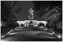 Stairs leading up to Tennessee Capitol by night. Nashville, Tennessee, USA ( black and white)