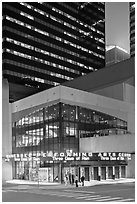 Tennessee Performing Arts Center and downtown buildings. Nashville, Tennessee, USA ( black and white)