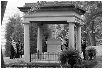 Memorial in gardens of state capitol. Nashville, Tennessee, USA (black and white)