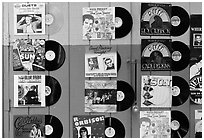 Historic vinyl records. Nashville, Tennessee, USA ( black and white)