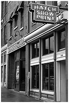 Hatch Show print poster print shop. Nashville, Tennessee, USA (black and white)