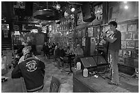 Club with live music performance. Nashville, Tennessee, USA ( black and white)
