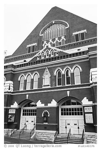 Ryman auditorium. Nashville, Tennessee, USA (black and white)