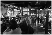 Bar with live music in Beale Street. Memphis, Tennessee, USA (black and white)