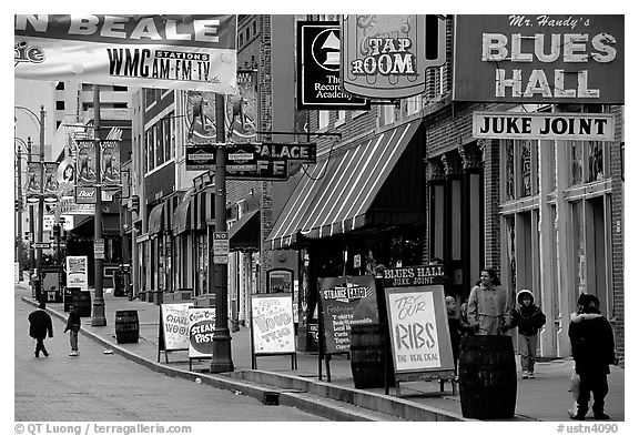 Beale street, Memphis. Memphis, Tennessee, USA (black and white)
