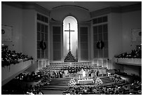 Gospel mass in Mississipi Boulevard Christian Church. Memphis, Tennessee, USA (black and white)