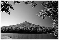 Otter peak framed by fall colors, Blue Ridge Parkway. Virginia, USA (black and white)