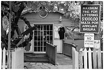 Colorful store, Cruz Bay. Saint John, US Virgin Islands ( black and white)