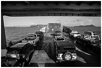 Car barge. Saint Thomas, US Virgin Islands ( black and white)