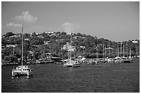 Red Hook harbor. Saint Thomas, US Virgin Islands ( black and white)