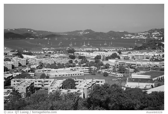 Charlotte Amalie. Saint Thomas, US Virgin Islands (black and white)